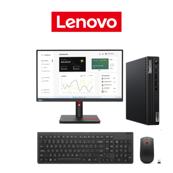 DESKTOP LENOVO M70Q I3-13100T 8GB SSD 512GB W11P + MONITOR 23″ LENOVO T23I-30