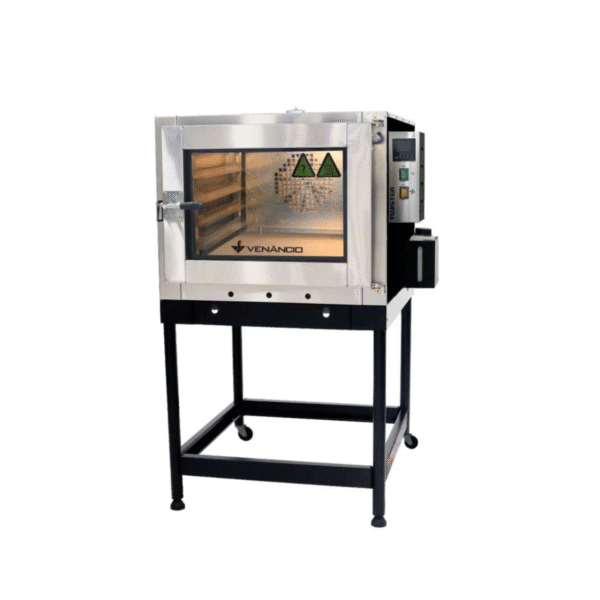 FORNO INDUSTRIAL A GAS EM INOX COM 4 ESTEIRAS
