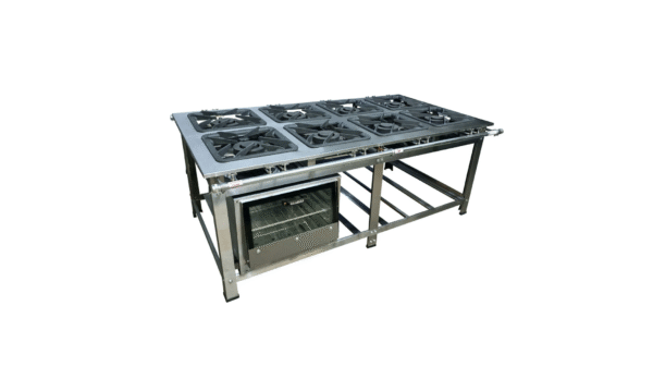FOGÃO INDUSTRIAL 8 BOCAS INOX COM FORNO