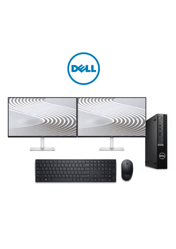 DESKTOP DELL OPTIPLEX MICRO 7020 I7- 14700T 32GB 256GB W11 PRO + 2X MONITOR DELL 24'' S2425H