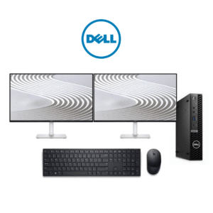 DESKTOP DELL OPTIPLEX MICRO 7020 I7- 14700T 32GB 256GB W11 PRO + 2X MONITOR DELL 24'' S2425H