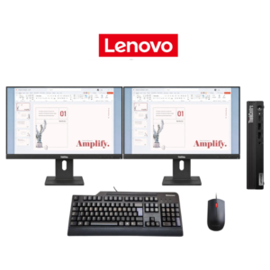 DESKTOP LENOVO M75Q GEN 5 AMD RYZEN 7 PRO 8700GE 16GB 1TB W11 PRO + 2X MONITOR LENOVO E24-40 (23,8")